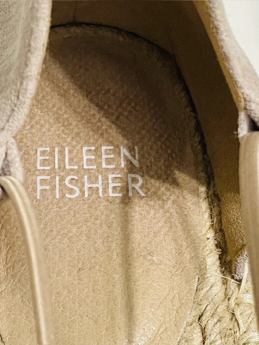 Eileen Fisher Lee Espadrille Shoes Sandals Flat Natural Beige Suede Size 10